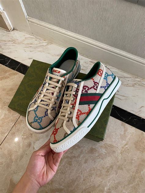 gucci floral shoes replica|knock off gucci tennis shoes.